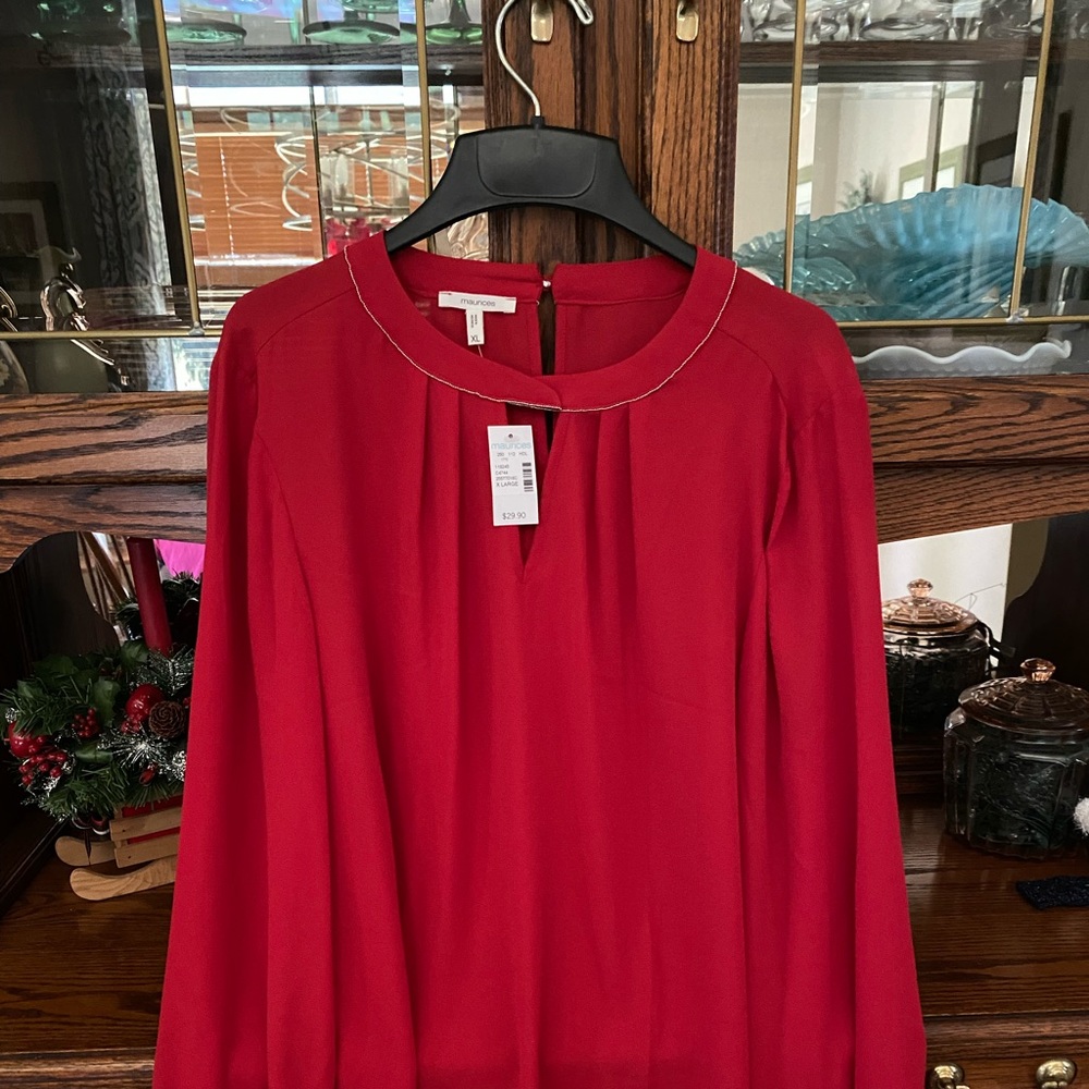 Pretty party red shirt for Holidays